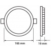 Optonica beépíthető kör alakú LED panel (12W) - 780 lumen - semleges fehér #2