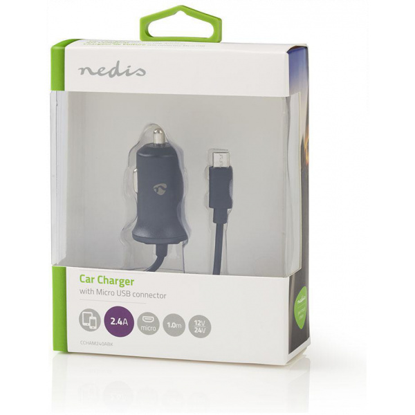 USB Car charger (autós töltő) 1m kábellel, micro USB csatlakozóval - Nedis #4