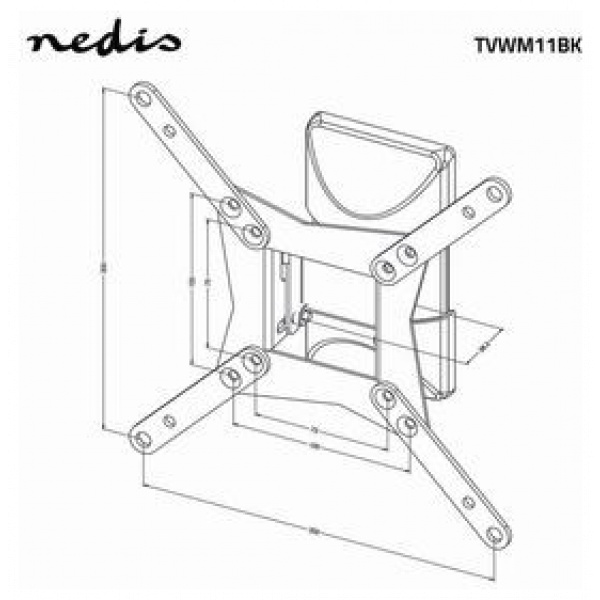 Nedis VESA dönthető, forgatható fali konzol (max. 30 kg, 32"-ig) - TVWM11BK #7