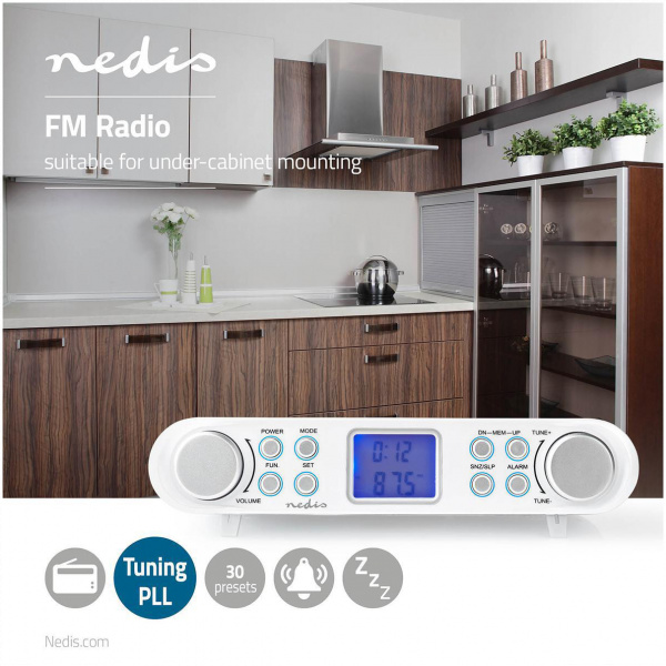 Nedis FM konyhai rádió, 1,5W (fehér) #4