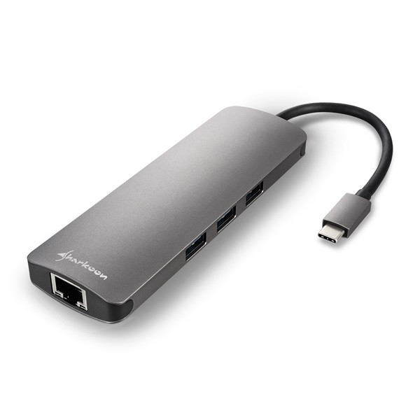 Sharkoon USB 3.0 Type-C 8-in-1 dokkoló kártyaolvasóval #2