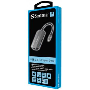 Sandberg USB-C 6 in 1 Travel Dock dokkoló #2