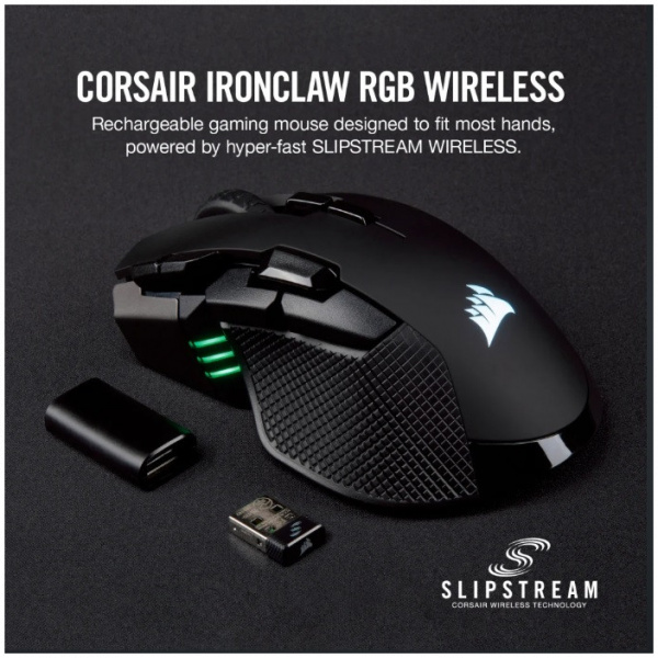 Corsair Ironclaw RGB Wireless / Wired Gamer egér #4