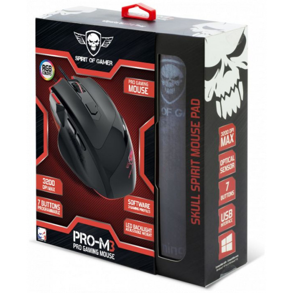 Spirit of Gamer PRO-M3 Gamer egér egérpaddal #5