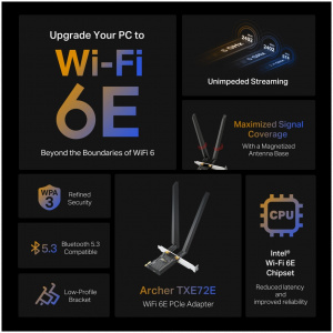 TP-Link AXE5400 Wi-Fi 6E Bluetooth 5.3 PCIe hálókártya Archer TXE72E #2