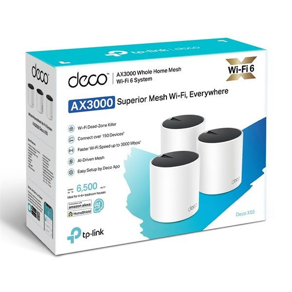 TP-Link AX3000 egész otthont lefedő Mesh Wi-Fi 6 rendszer DECO X55 (3-Pack) #2