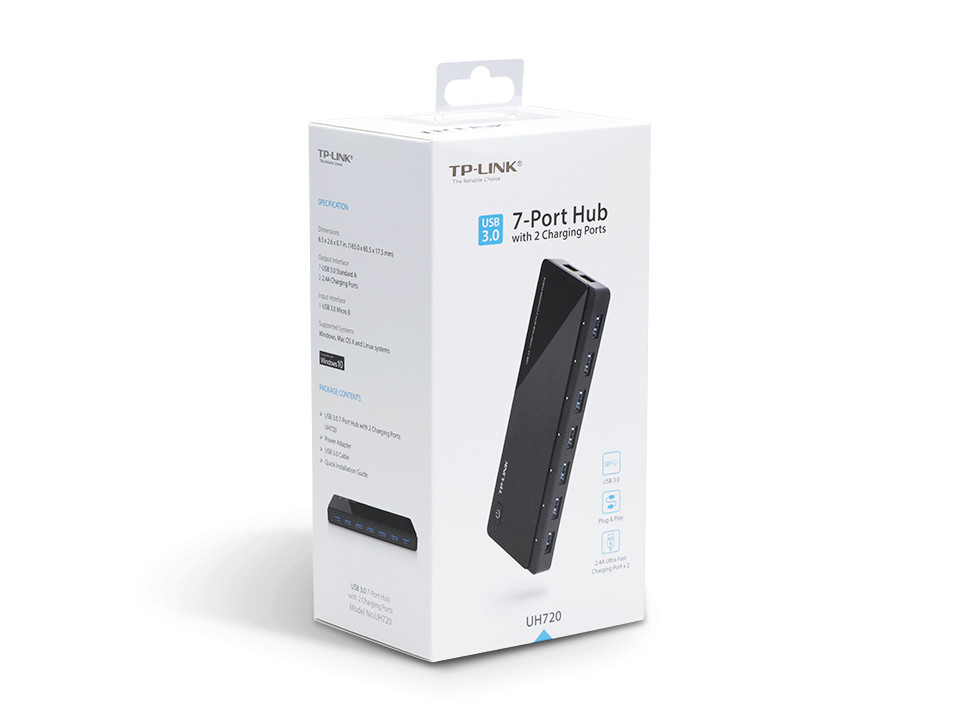 7-portos USB HUB 2 töltési csatlakozással TP-Link UH720 (USB 3.0) #5