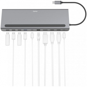 Hama USB Type-C 10-In-1 Hub 2x HDMI, DP, LAN csatlakozókkal #2