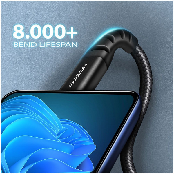 USB 2.0 (C) – USB 2.0 (A) kábel 2m Axagon #4