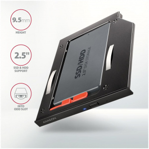 Axagon RSS-CD09 SATA 5.25" beépítő keret HDD/SSD számára (9,5mm) #2