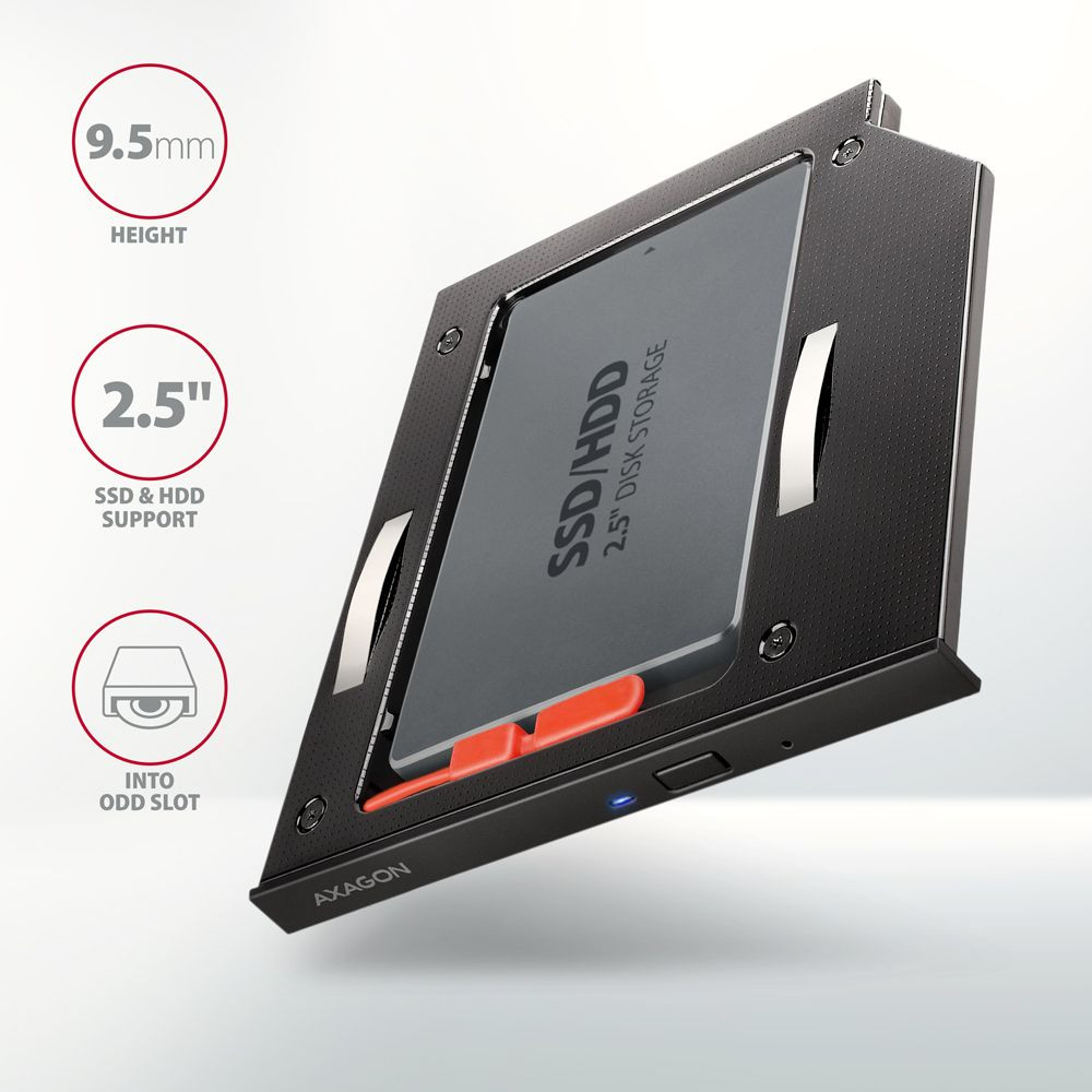 Axagon RSS-CD09 SATA 5.25" beépítő keret HDD/SSD számára (9,5mm) #2