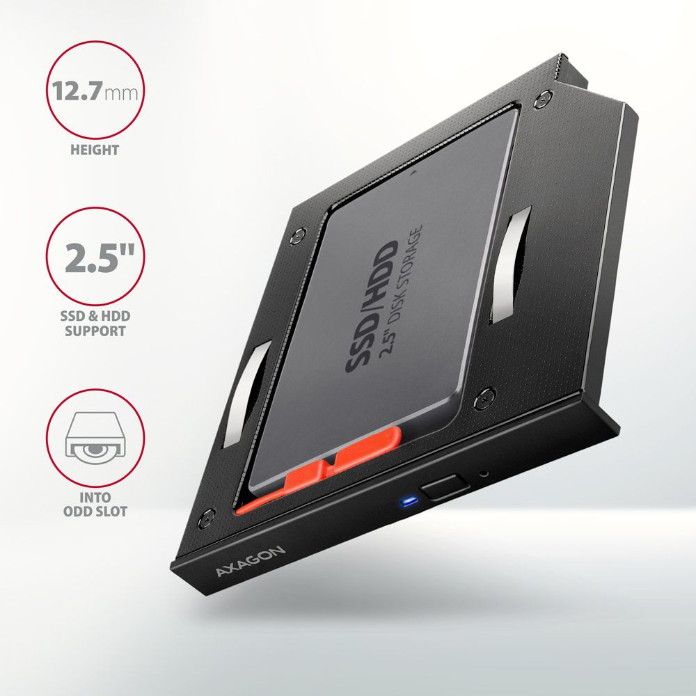 Axagon RSS-CD12 SATA 5.25" beépítő keret HDD/SSD számára (12,5mm) #2