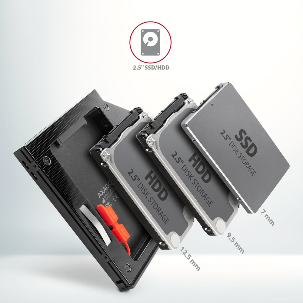 Axagon RSS-CD12 SATA 5.25" beépítő keret HDD/SSD számára (12,5mm) #3