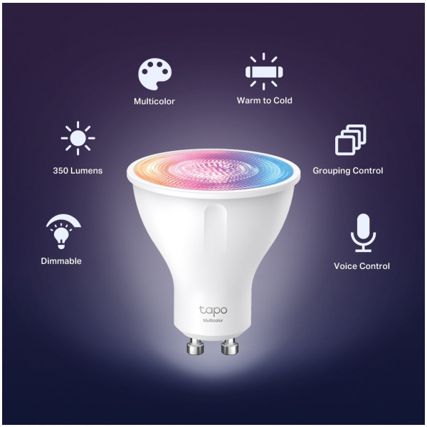 TP-Link Tapo L630 Okos Wi-Fi GU10 spot izzó, Multicolor #4