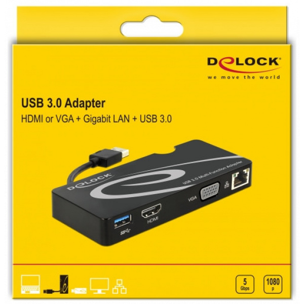 Delock USB 3.0 dokkolóállomás VGA / HDMI / USB 3.0 / Gbit LAN #3