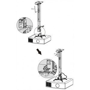SUNNE mennyezeti projektor konzol, ezüst (PRO02S) - 430-650 mm #2