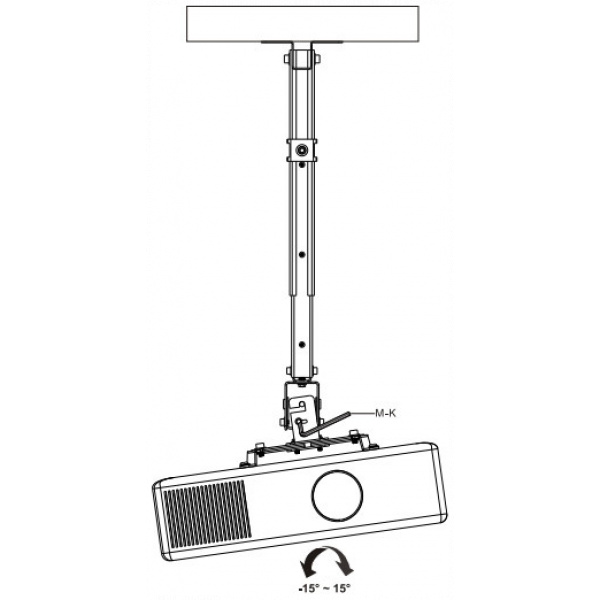SUNNE mennyezeti projektor konzol, ezüst (PRO02S) - 430-650 mm #3