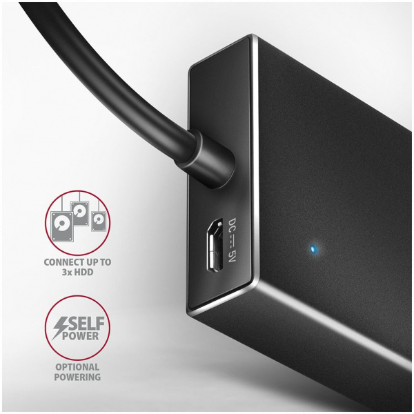 7-portos USB HUB Axagon HUE-F7A (USB 3.2) Type-A csatlakozóval, 1m kábellel #5