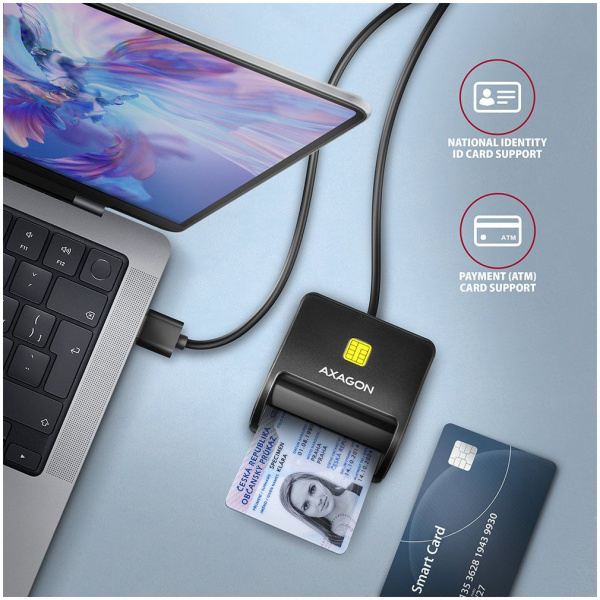 Axagon CRE-SM3N Smart Card Flatreader olvasó #2