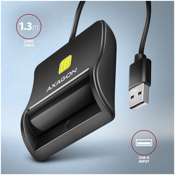 Axagon CRE-SM3N Smart Card Flatreader olvasó #3
