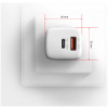 Axagon 220V-os USB-s fali gyorstöltő (1x QC3 USB + 1x PD3.0 USB-C) 30W fehér #3