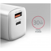 Axagon 220V-os USB-s fali gyorstöltő (1x QC3 USB + 1x PD3.0 USB-C) 30W fehér #5