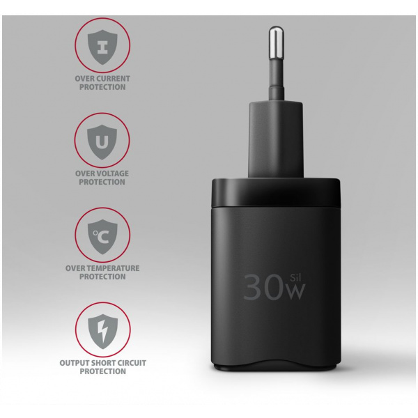 Axagon 220V-os USB-s fali gyorstöltő (1x QC3 USB + 1x PD3.0 USB-C) 30W fekete #5