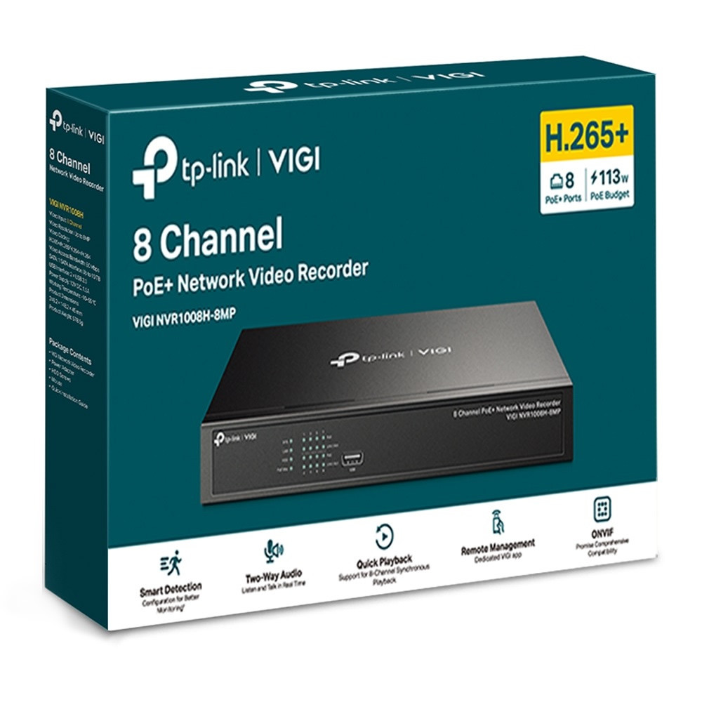 TP-Link VIGI NVR1008H-8MP 8-csatornás PoE+ hálózati videó rögzítő #5