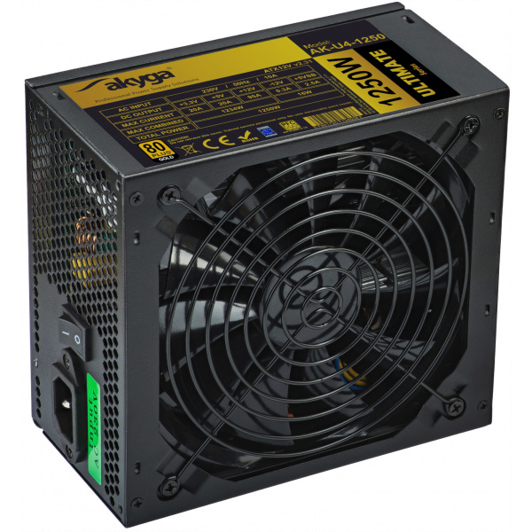Akyga (AK-U4-1250) 1250W 80+ Gold tápegység (14cm hűtővel) #2