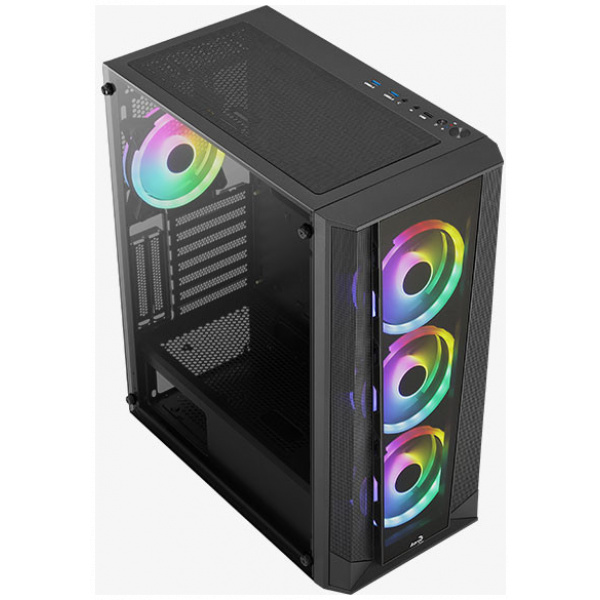 AeroCool Prism v2 FRGB ház edzett üveg oldallappal (fekete) #6