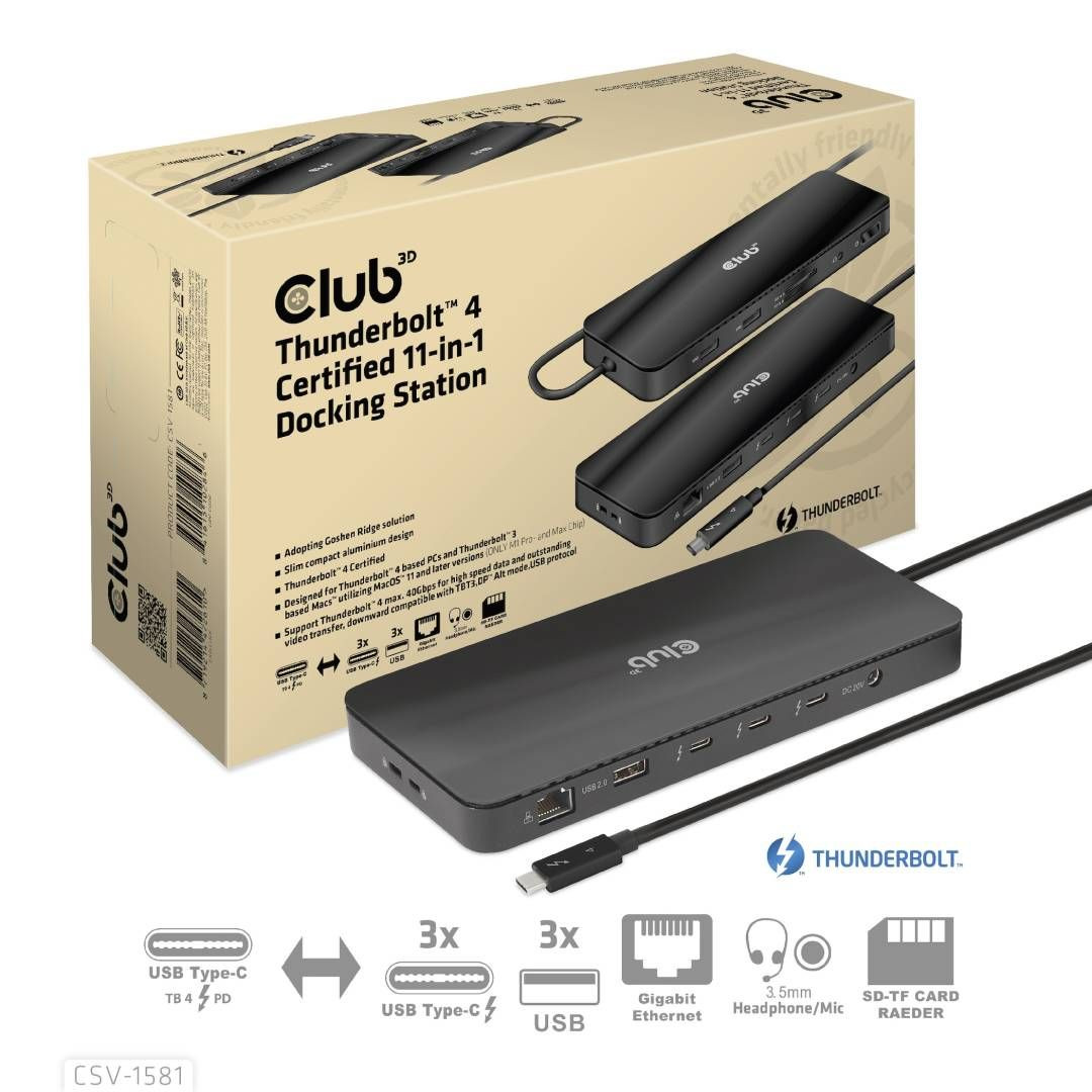 Club3D CSV-1581 11-in-1 USB-C (Thunderbolt 4) dokkoló #5