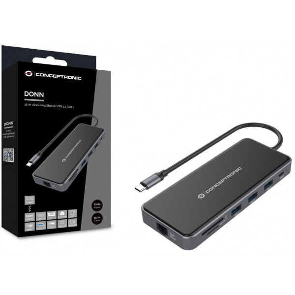 Conceptronic DONN15G 12-in-1 USB-C 3.2 Gen 1 dokkolóállomás #3