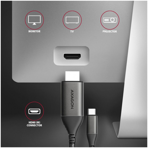 USB Type-C™ - HDMI 2.0a 4K kábel (aktív) 4K 60 Hz, 1,8m Axagon #4