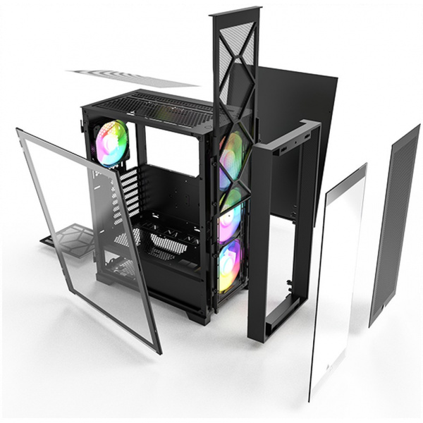 Montech AIR 1000 Premium ház üveg oldallappal, RGB vezérlővel (fekete) #7