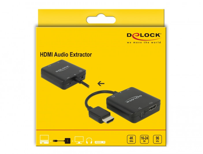 Delock HDMI 4K audio leválasztó HDMI > Toslink + 3,5mm + HDMI #5
