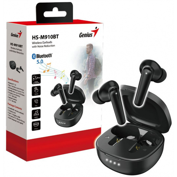 Genius HS-M910BT TWS Bluetooth fülhallgató (fekete) #6