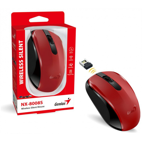 Genius NX-8008S Wireless Silent vezetéknélküli egér (piros) #4