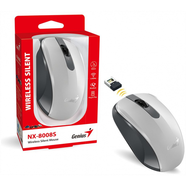 Genius NX-8008S Wireless Silent vezetéknélküli egér (fehér) #4
