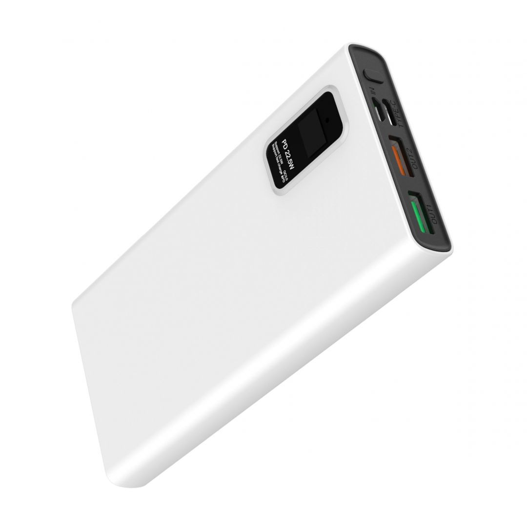 Platinet PowerBank 10000 mAh akkumulátor kijelzővel, QC (fehér) #2