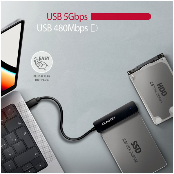 Axagon ADSA-FP2C USB 3.2 Type-C > 2,5" SATA (SSD / HDD) átalakító #3