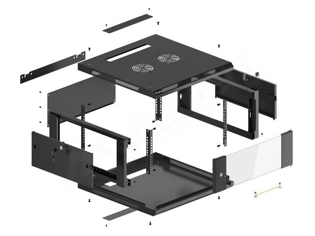 Lanberg 19" fali rackszekrény 4U (600x600 mm) #12