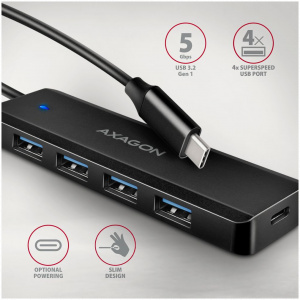 4-portos USB HUB Axagon HUE-C1C (USB 3.2) Type-C csatlakozóval #2