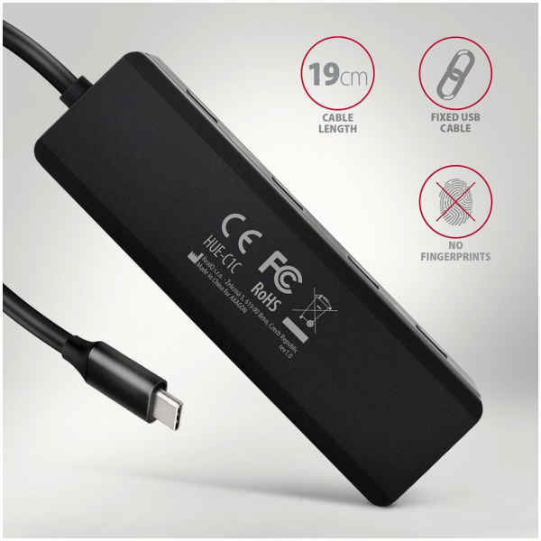 4-portos USB HUB Axagon HUE-C1C (USB 3.2) Type-C csatlakozóval #5
