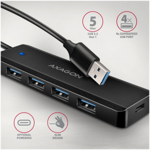 4-portos USB HUB Axagon HUE-C1A (USB 3.2) Type-A csatlakozóval #2