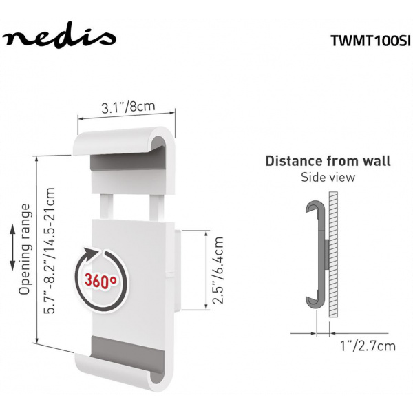 Nedis falra szerelhető tablet tartó (7-12"-ig( #4