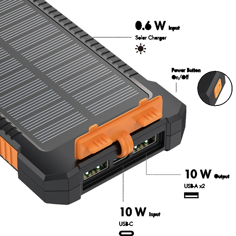 Logilink Solar napelemes Powerbank 8000 mAh (narancs) #3