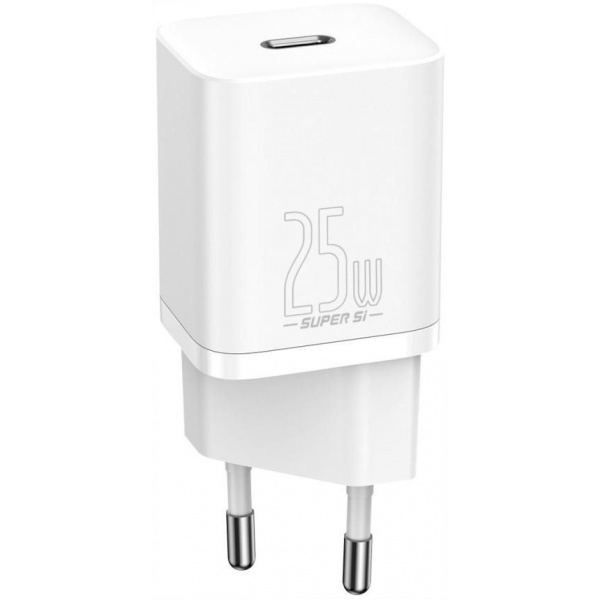 Baseus Super Si USB-C hálózati gyorstöltő 1m kábellel (220V), max 25W, fehér #3
