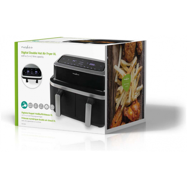 Nedis forrólevegős dupla sütő (2600W, 2x4,2l űrtartalom, időzítős) #10