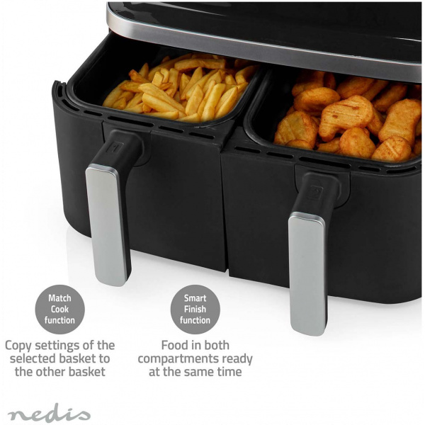 Nedis forrólevegős dupla sütő (2600W, 2x4,2l űrtartalom, időzítős) #6