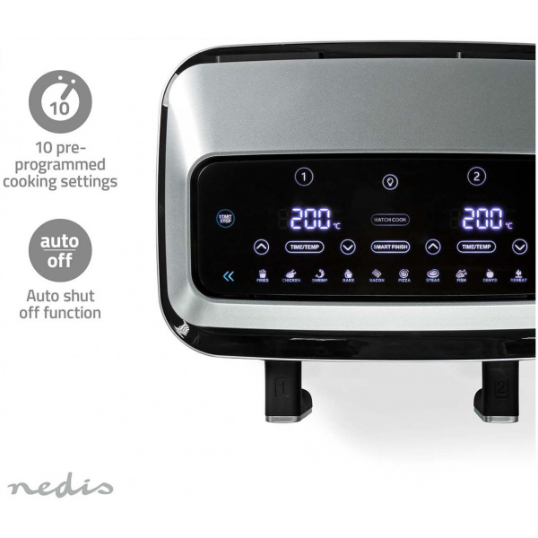 Nedis forrólevegős dupla sütő (2600W, 2x4,2l űrtartalom, időzítős) #7
